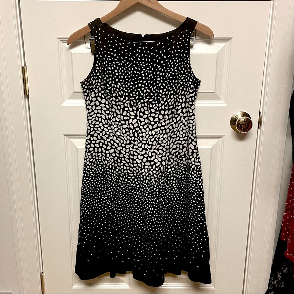 Beautiful silk black and white Ann Taylor cocktail dress